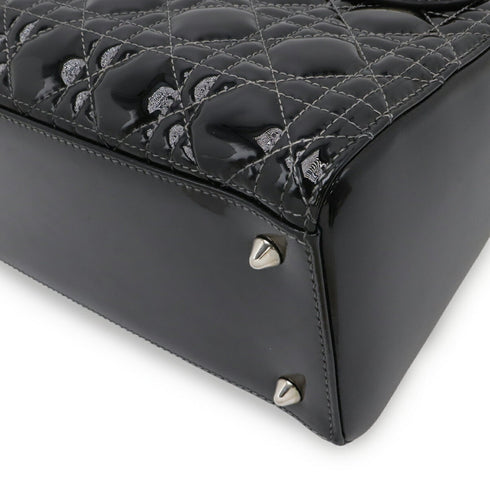 Lady Dior Bag Cannage Quilt Patent Medium