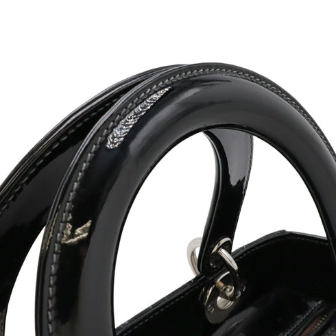Lady Dior Bag Cannage Quilt Patent Medium