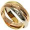 Vendome Louis Cartier Band Ring 18K Tricolor Gold