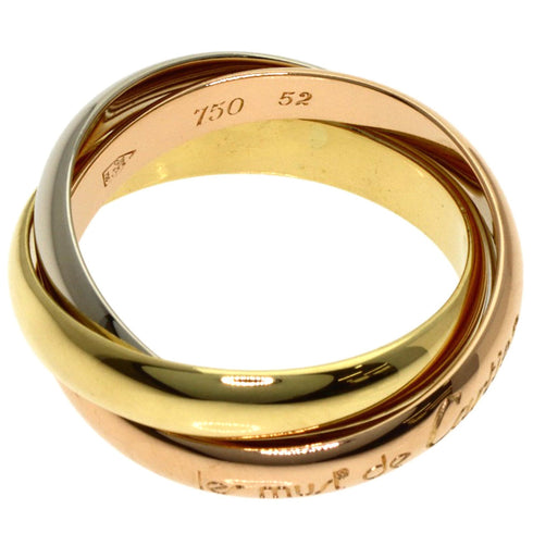 Vendome Louis Cartier Band Ring 18K Tricolor Gold