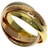 Vendome Louis Cartier Band Ring 18K Tricolor Gold