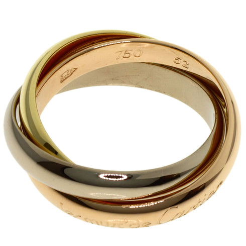 Vendome Louis Cartier Band Ring 18K Tricolor Gold