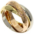Vendome Louis Cartier Band Ring 18K Tricolor Gold