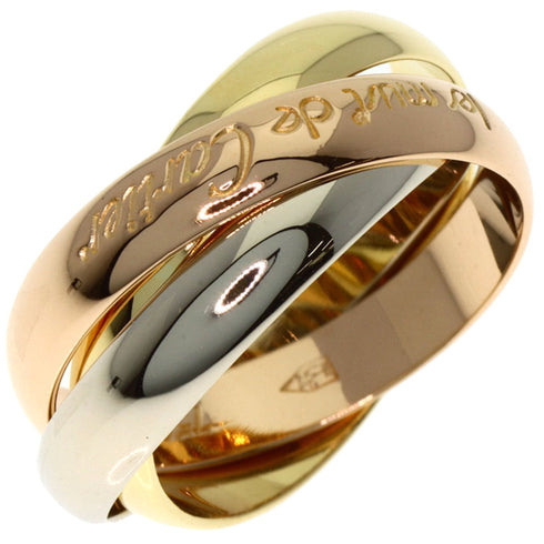 Vendome Louis Cartier Band Ring 18K Tricolor Gold
