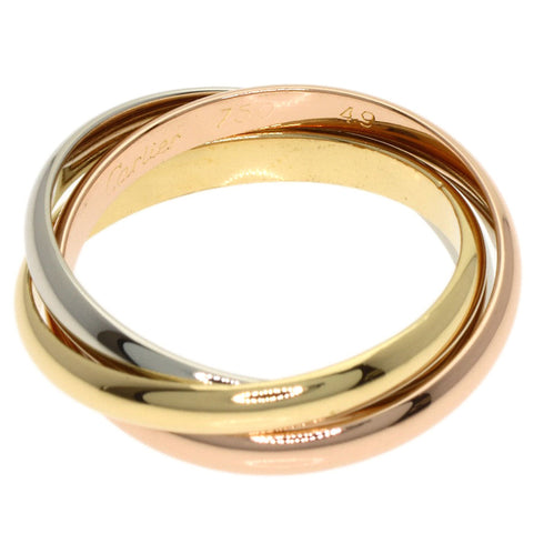 Vendome Louis Cartier Band Ring 18K Tricolor Gold