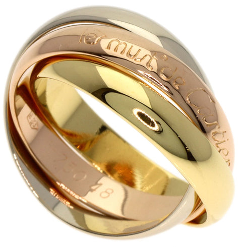 Vendome Louis Cartier Band Ring 18K Tricolor Gold