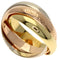 Vendome Louis Cartier Band Ring 18K Tricolor Gold
