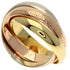 Vendome Louis Cartier Band Ring 18K Tricolor Gold