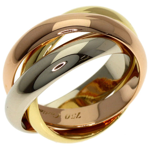 Vendome Louis Cartier Band Ring 18K Tricolor Gold
