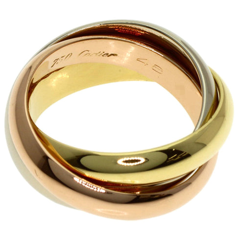 Vendome Louis Cartier Band Ring 18K Tricolor Gold