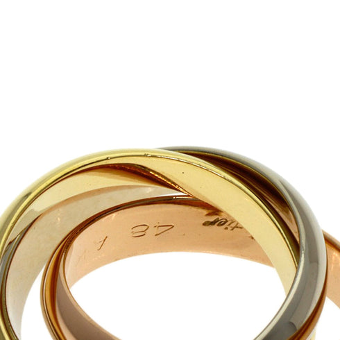 Vendome Louis Cartier Band Ring 18K Tricolor Gold