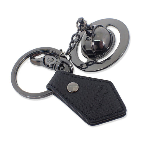 Orb Charm Leather and Metal Ring
