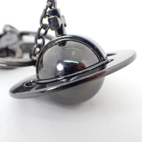 Orb Charm Leather and Metal Ring