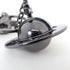Orb Charm Leather and Metal Ring