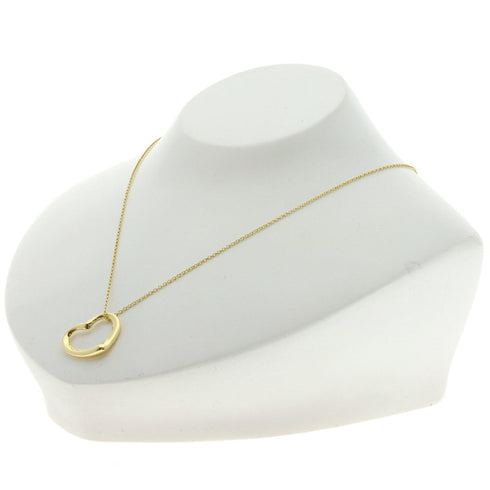 Open Heart Pendant Necklace 18K Yellow Gold 18.1mm