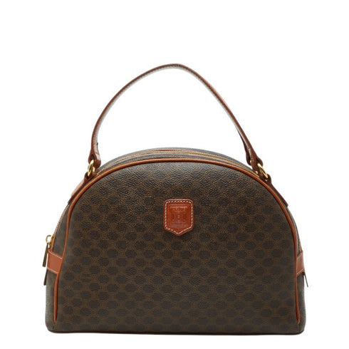 Vintage Saddle Flap Shoulder Bag Macadam Coated Canvas Small