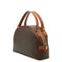 Vintage Saddle Flap Shoulder Bag Macadam Coated Canvas Small
