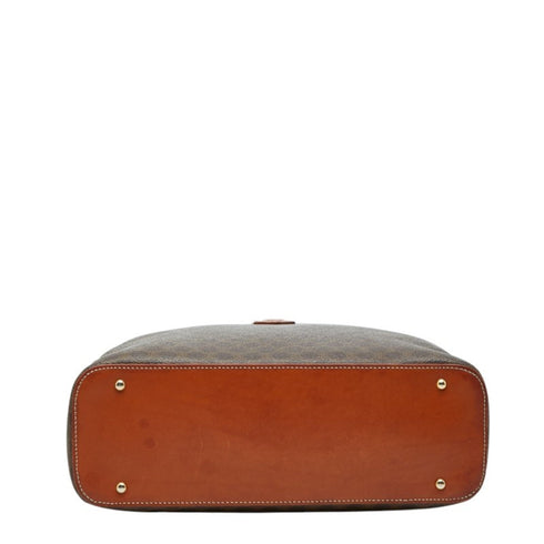 Vintage Saddle Flap Shoulder Bag Macadam Coated Canvas Small