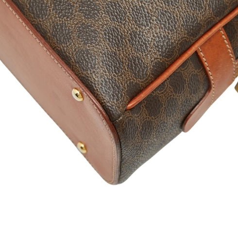 Vintage Saddle Flap Shoulder Bag Macadam Coated Canvas Small