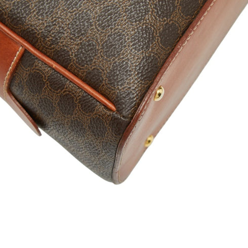 Vintage Saddle Flap Shoulder Bag Macadam Coated Canvas Small
