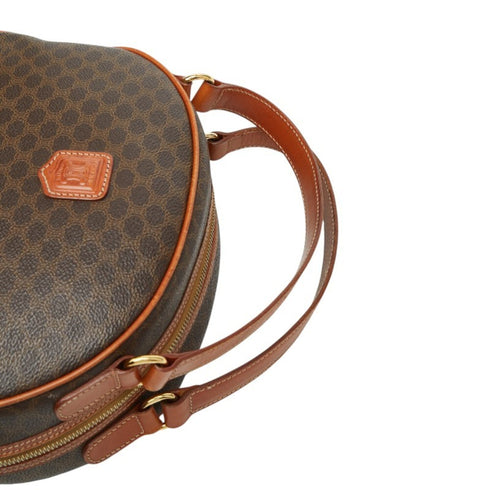 Vintage Saddle Flap Shoulder Bag Macadam Coated Canvas Small