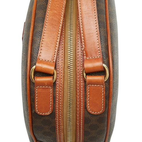 Vintage Saddle Flap Shoulder Bag Macadam Coated Canvas Small