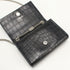 Classic Monogram Tassel Crossbody Bag Crocodile Embossed Leather Small