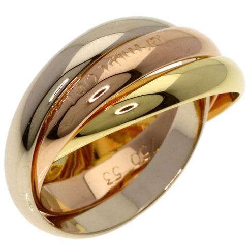 Vendome Louis Cartier Band Ring 18K Tricolor Gold