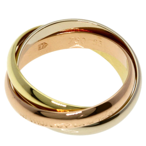 Vendome Louis Cartier Band Ring 18K Tricolor Gold