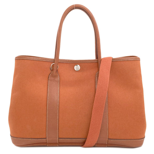 Garden Party Tote Toile and Leather 30