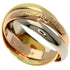 Vendome Louis Cartier Band Ring 18K Tricolor Gold