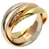 Vendome Louis Cartier Band Ring 18K Tricolor Gold