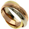 Vendome Louis Cartier Band Ring 18K Tricolor Gold