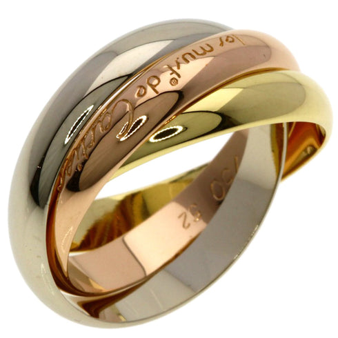Vendome Louis Cartier Band Ring 18K Tricolor Gold