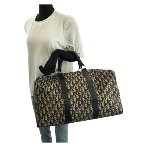 Vintage Trotter Boston Bag Diorissimo Canvas Large