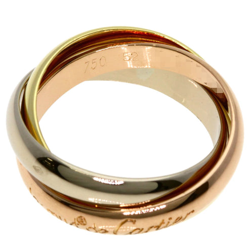 Vendome Louis Cartier Band Ring 18K Tricolor Gold