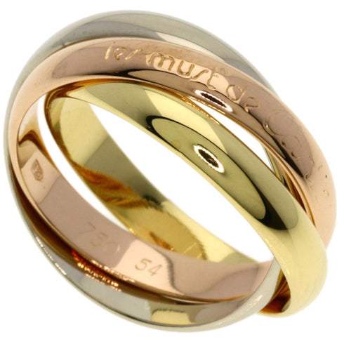 Vendome Louis Cartier Band Ring 18K Tricolor Gold