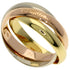 Vendome Louis Cartier Band Ring 18K Tricolor Gold