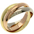 Vendome Louis Cartier Band Ring 18K Tricolor Gold
