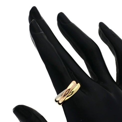 Vendome Louis Cartier Band Ring 18K Tricolor Gold