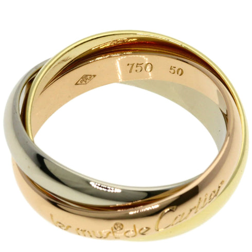 Vendome Louis Cartier Band Ring 18K Tricolor Gold