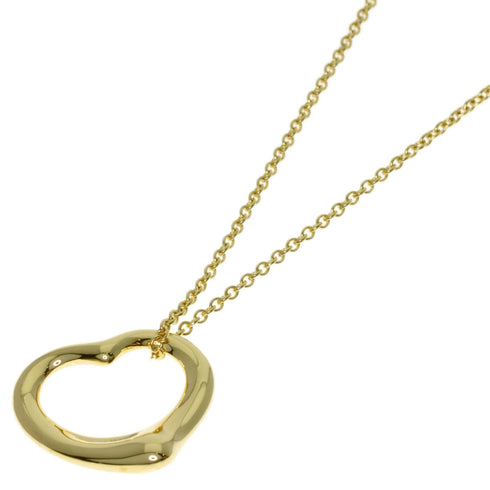 Open Heart Pendant Necklace 18K Yellow Gold 13.7mm