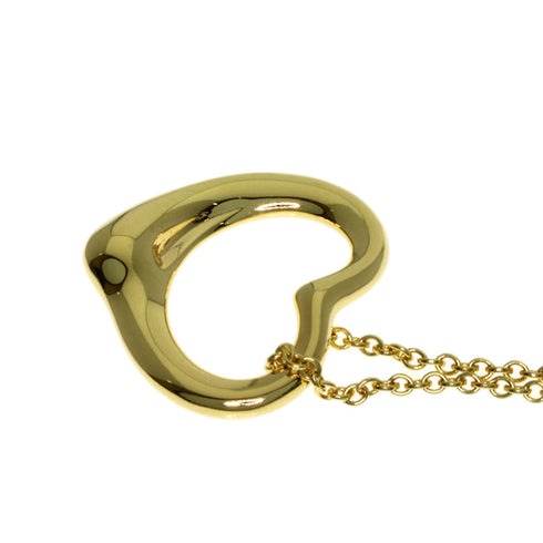 Open Heart Pendant Necklace 18K Yellow Gold 13.7mm