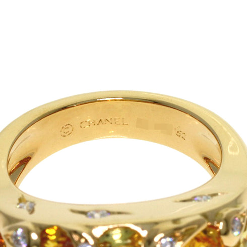 Sun Motif Ring 18K Yellow Gold with Diamond and Sapphire