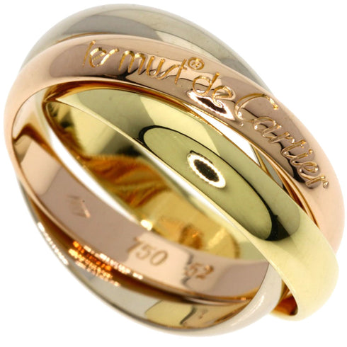 Vendome Louis Cartier Band Ring 18K Tricolor Gold