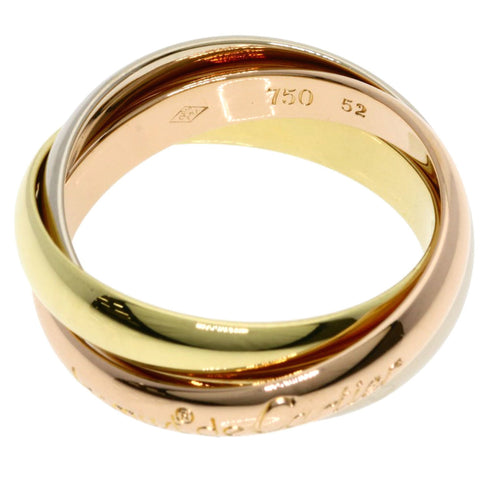 Vendome Louis Cartier Band Ring 18K Tricolor Gold