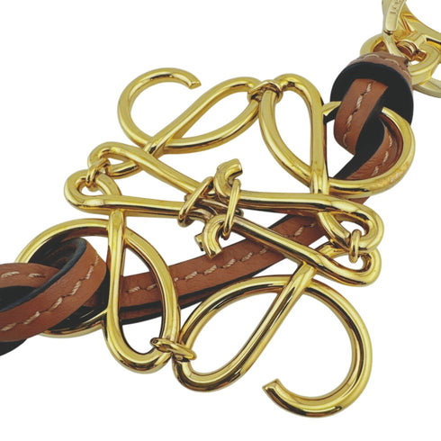 Anagram Charm Brown and Gold Handbag Charm