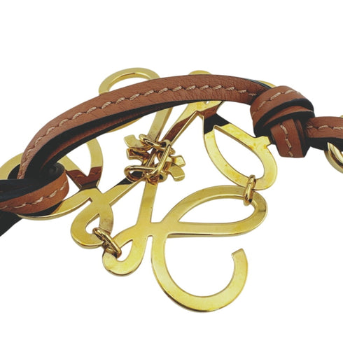 Anagram Charm Brown and Gold Handbag Charm