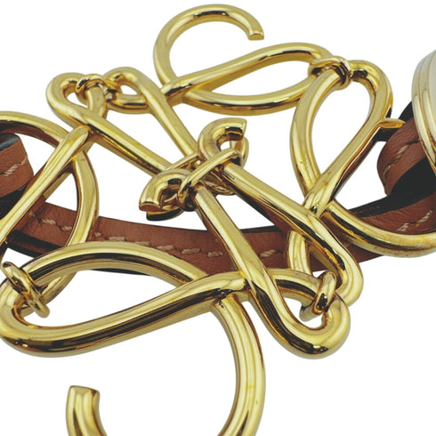 Anagram Charm Brown and Gold Handbag Charm