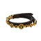 Monogram Bangle Bracelet Leather Brown Gold
